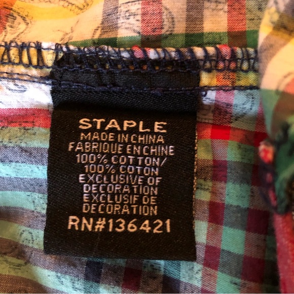 pigeon paisley button down Shirt size L - Picture 11 of 11